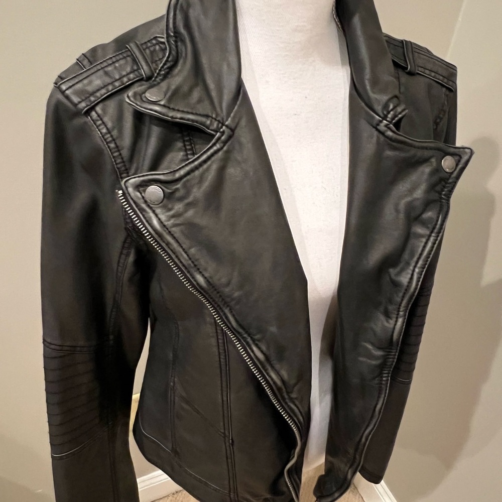 Black leather jacket